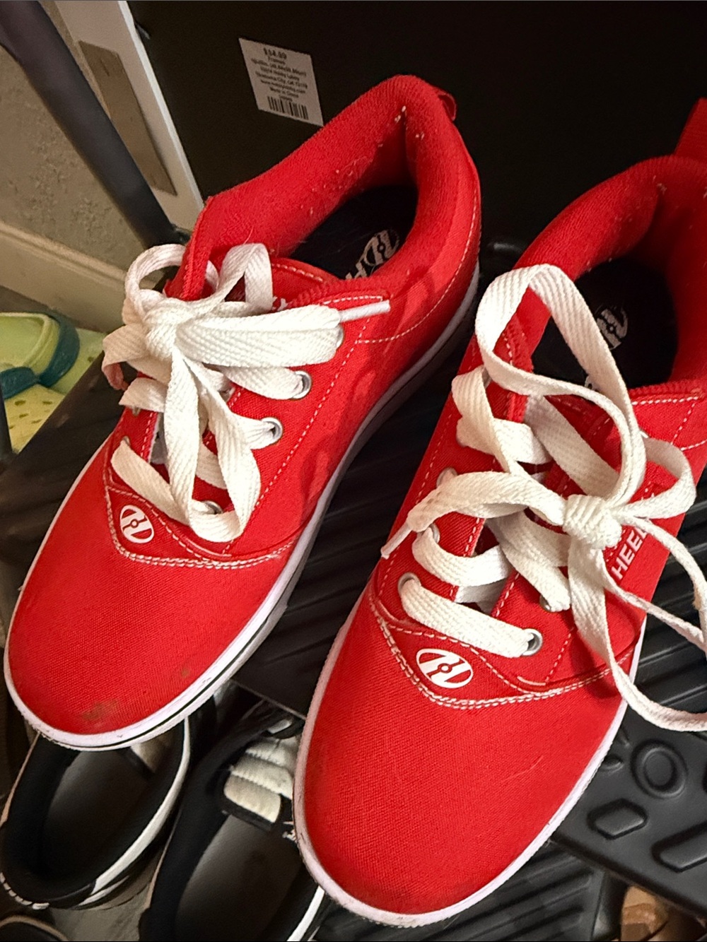 Heelys Kids Red Canvas Sneakers with White Laces